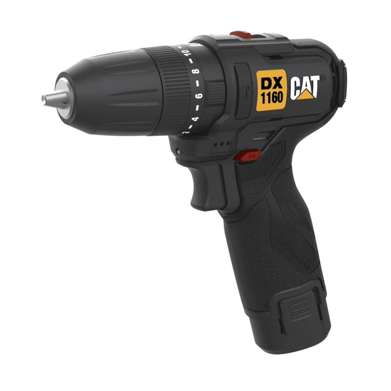 CAT 12V Compact Brushless Impact Drill 2x2AH battery