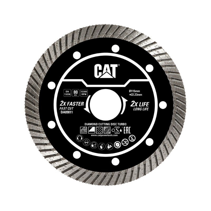 CAT Diamond Disc Turbo115Mm22.23 Bore 10Mm Height Thick 2.2Mm