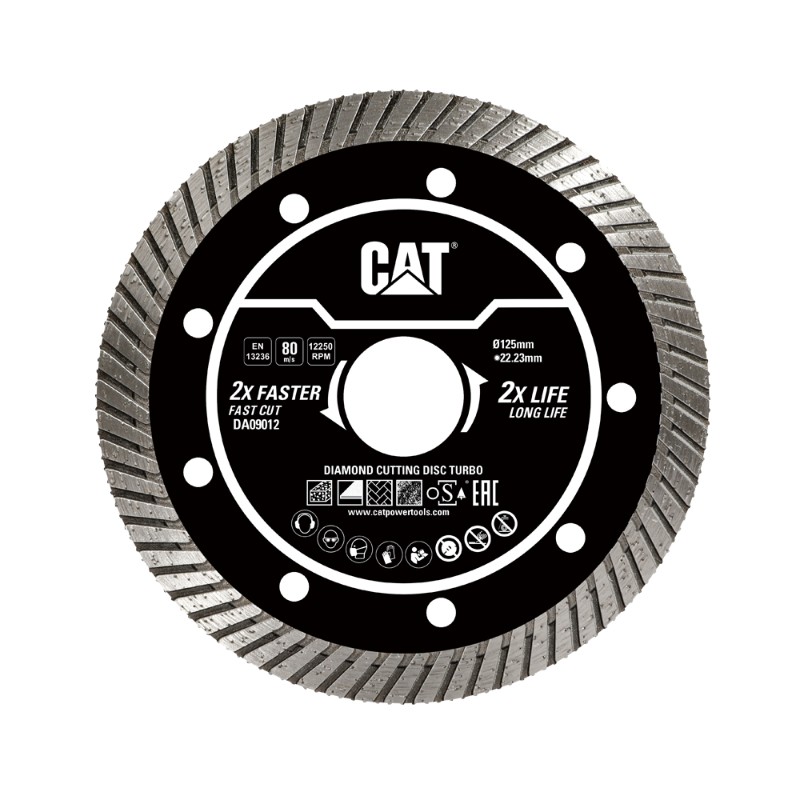 CAT Diamond Disc Turbo125Mm22.23 Bore 10Mm Height Thick 2.4Mm