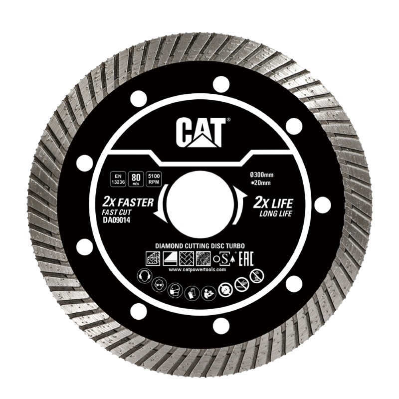 CAT Diamond Disc Turbo300Mm22.23 Bore 10Mm Height Thick 3.0Mm