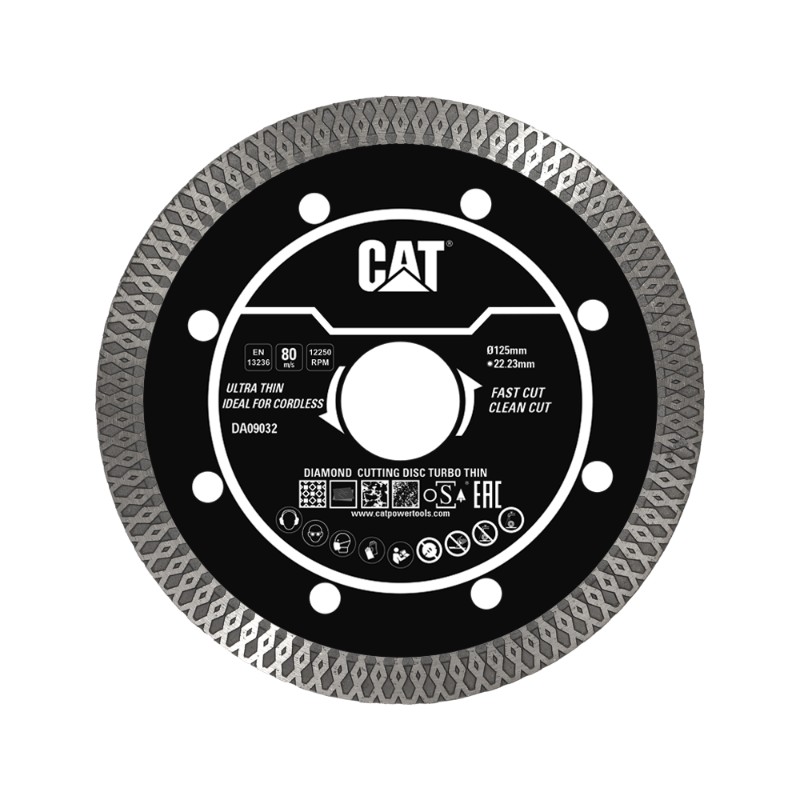 CAT Diamond Turbo Thin Disc125Mm Bore 22.23Mm Thin 1.4Mm Height 10Mm