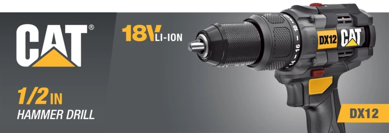 CAT Impact Drill Cordless Brushless 2 Speed Drill 18V 65N 13Mm Kit