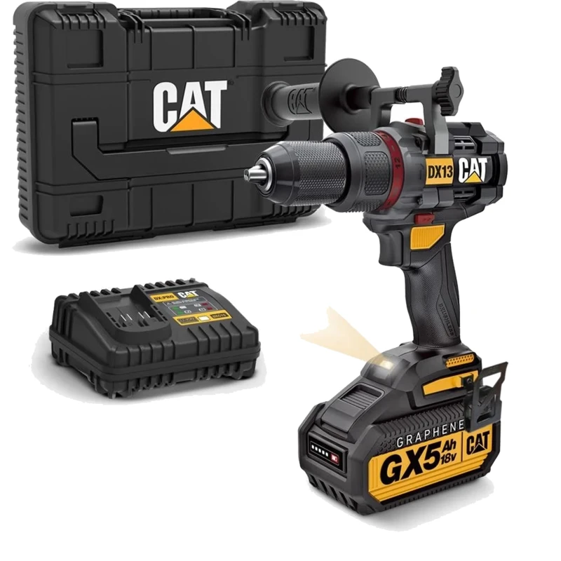 CAT Impact Drill Cordless Brushless 2 Speed Drill 18V 80N 13Mm Kit