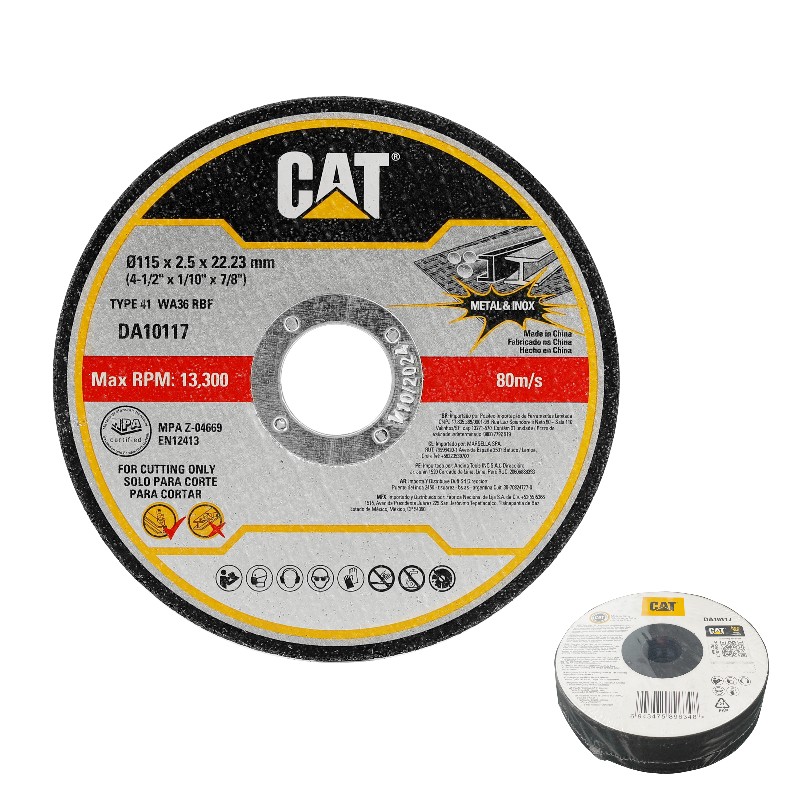 CAT Pack 10Flat Metal Inox Cut Wheel Ti 412 X 2.5Mm 120 X 78