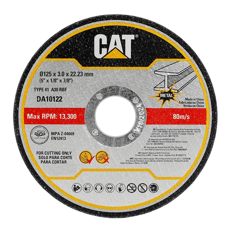 CAT Pack10Flat Metal Cut Wheel Ti 5 X 3Mm 18 X 78