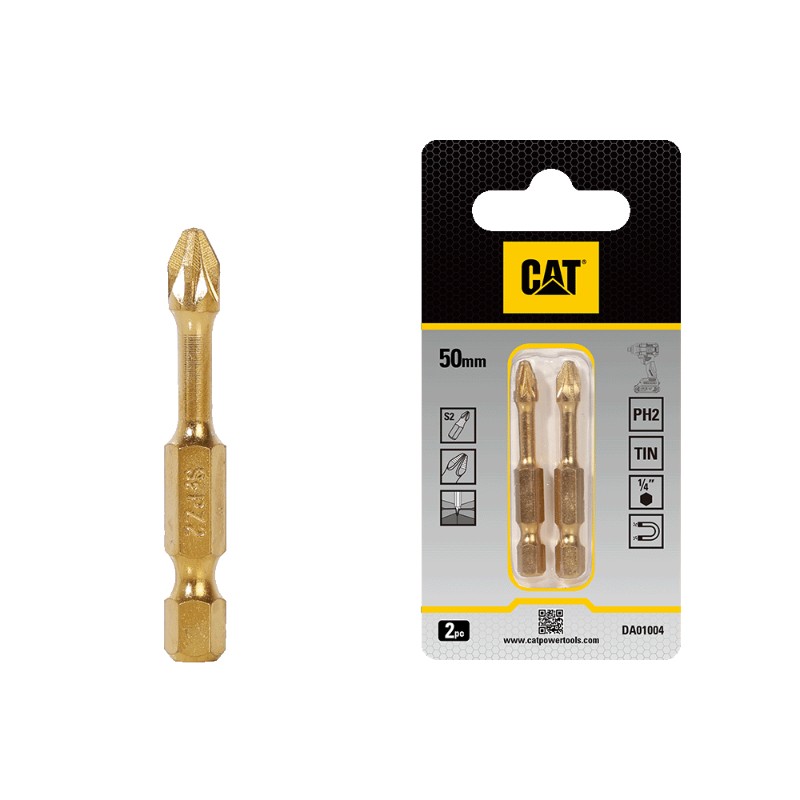 CAT Torsion Impact Screwdriver Bits PH2Pack2 50mm