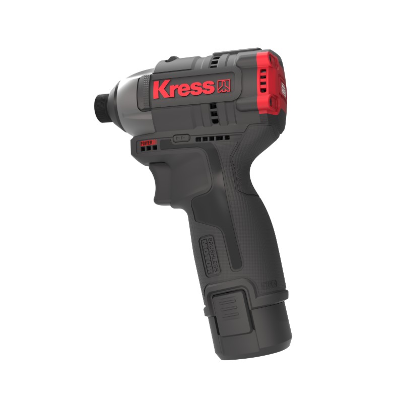 KRESS 1/4 Impact Driver 12V BL 140NM Kit