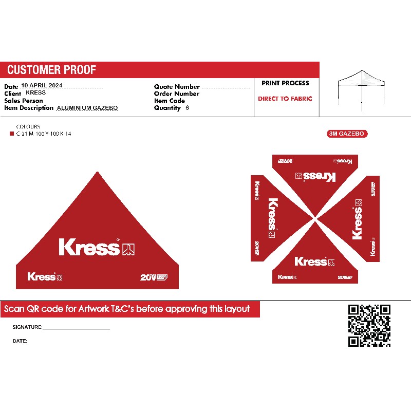 KRESS DEMO GAZEBO 3mx3m