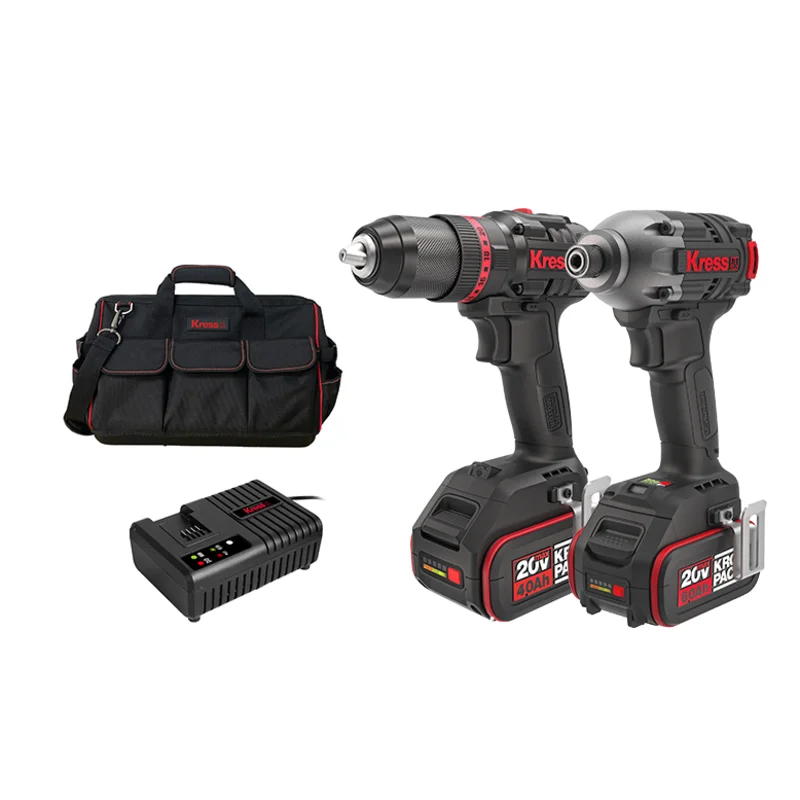 KRESS Hammer Drill Impact Driver 20V BL Combo Kit