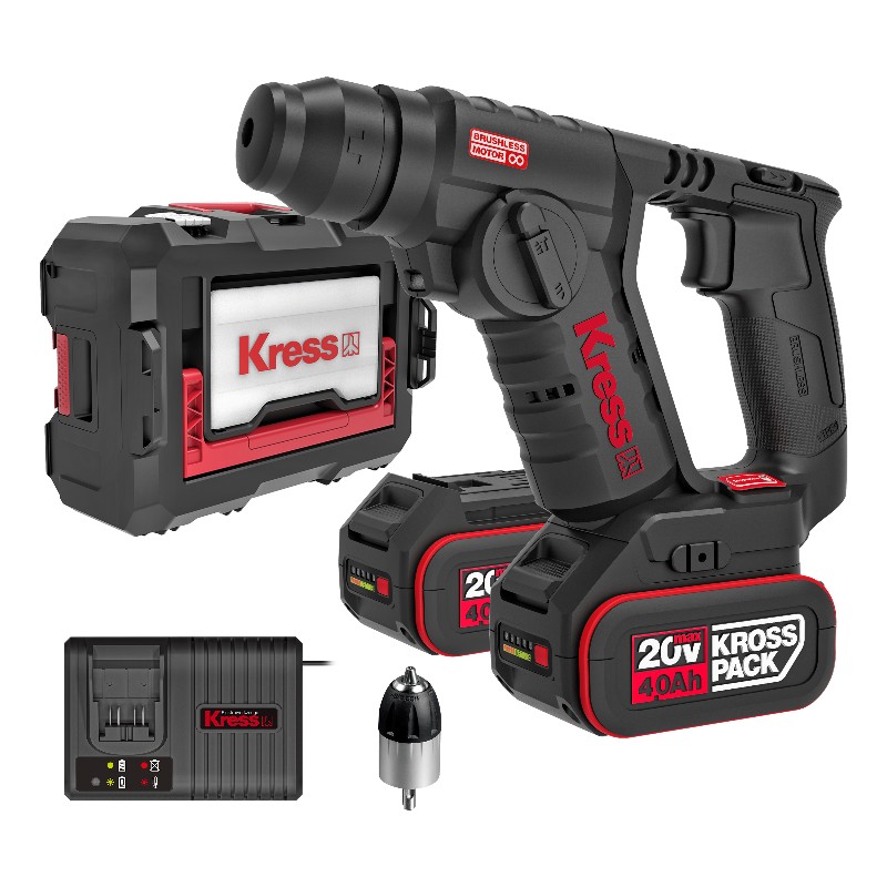 KRESS Rotary Hammer SDS 20mm 20V BL 1.7J Kit