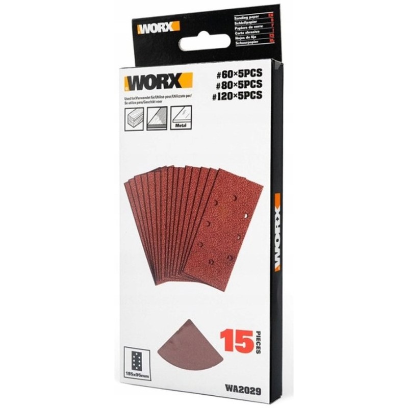 WORX 15 pieces 60 grit |80 grit |120 grit