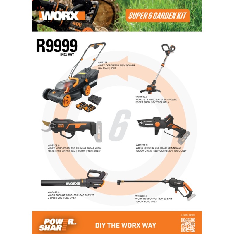 WORX 20V GARDEN 6 TOOL STARTER
