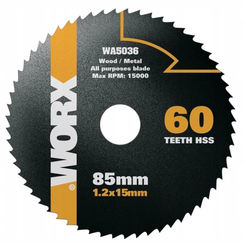 WORX 85mm 60T HSS Blade