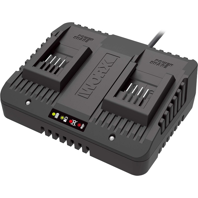 WORX Battery Charger for Lithium-Ion Accumulators 20VDC | 2A | 50/60Hz | 50W | Class II IPX0