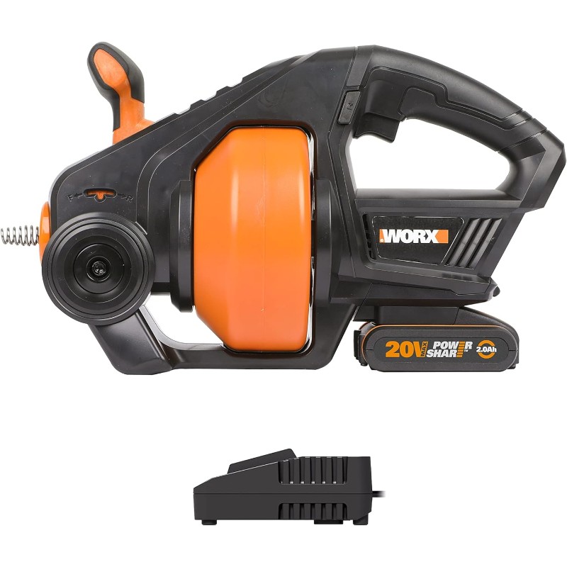 WORX CORDLESS DRAIN AUGER NITRO 20V POWER SHARE 7.6m