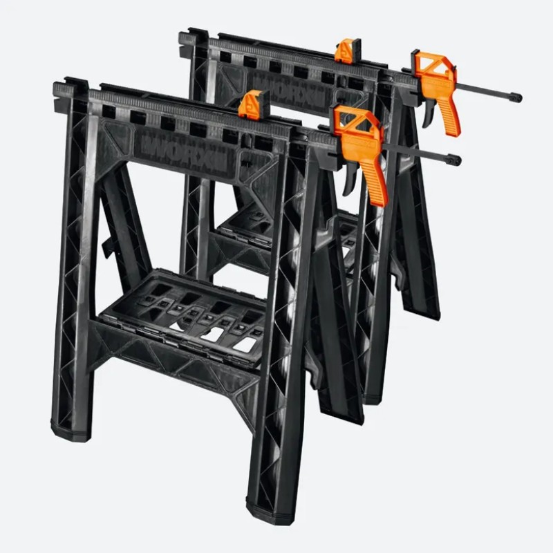 WORX Clamping Sawhorses with Bar Clamps | Twin Set