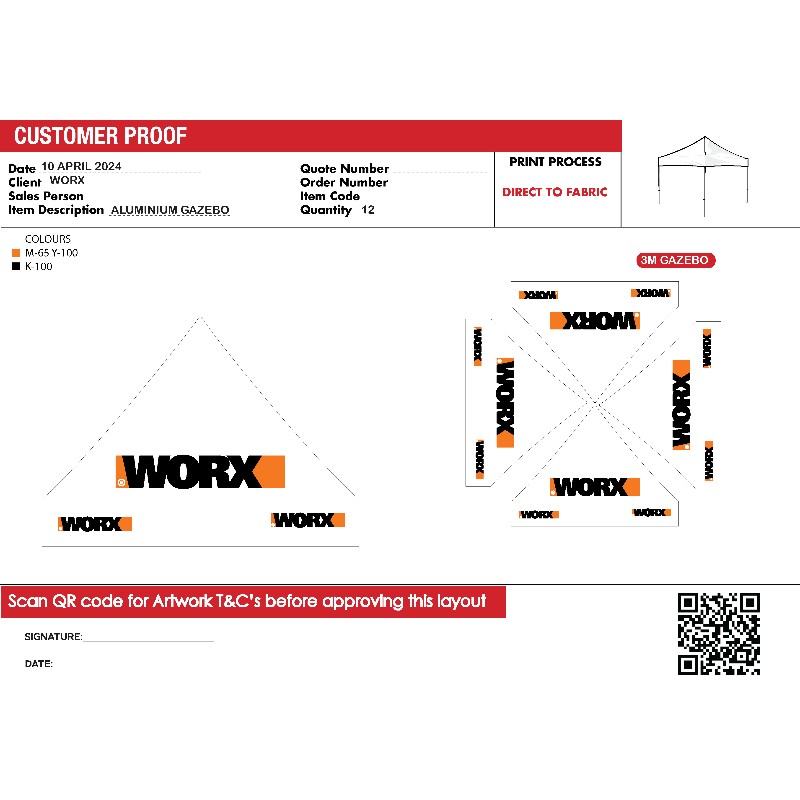 WORX DEMO GAZEBO 3mx3m
