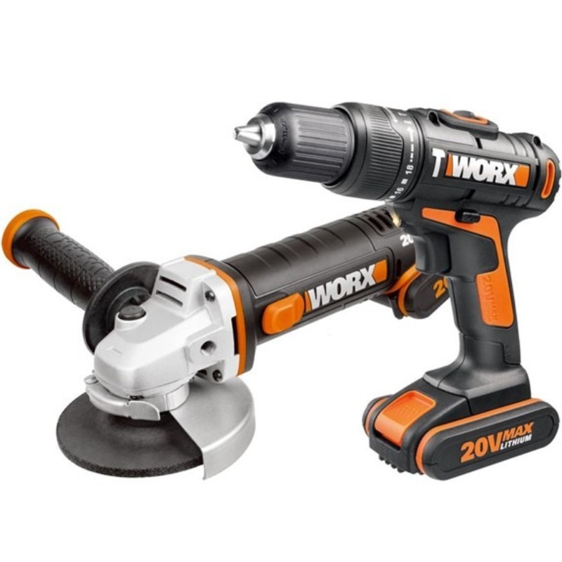 WORX Impact Drill & A/Grinder 115Mm 20V 2 X 2