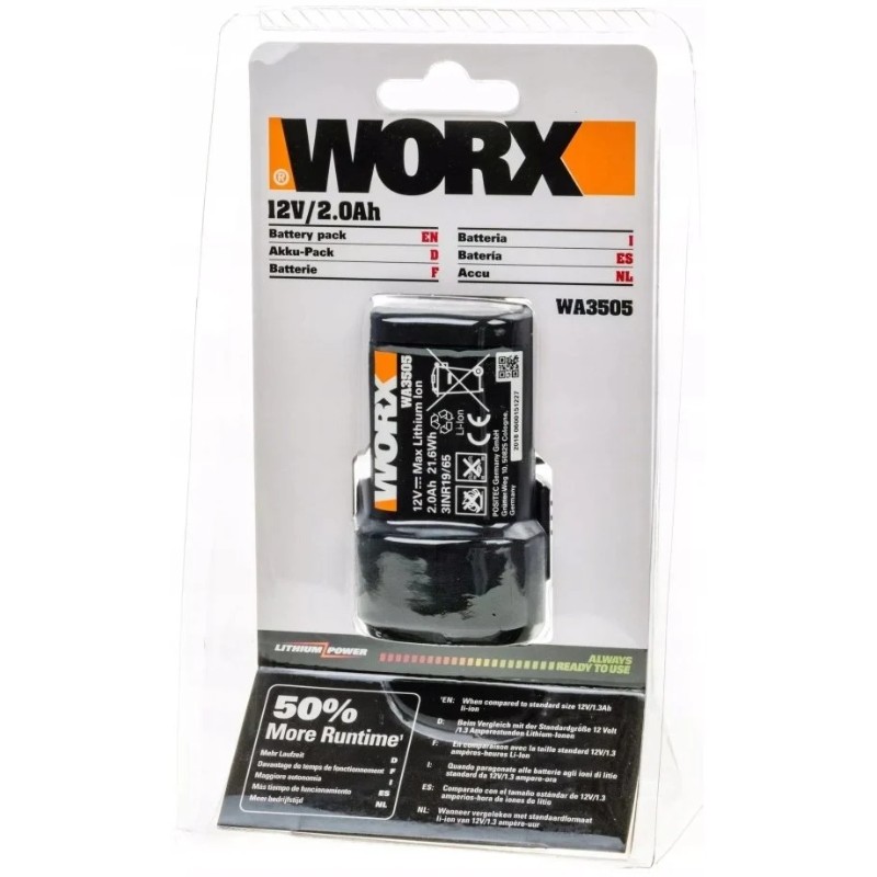 WORX Li-ion Battery 12V |2.0Ah |21.6Wh