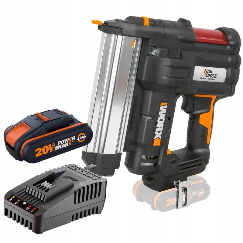 WORX Powershare Nitro Nail Force Cordless Nail and Staple Gun 20V | 18 Gauge Nail | Tool Only