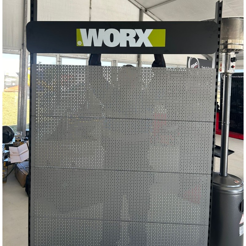 WORX upright display stand (1.4X2.2) GREEN HEADER
